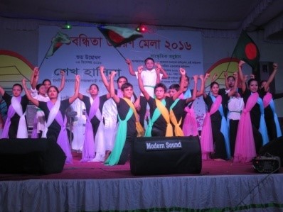 Deaf youths performing in a national event